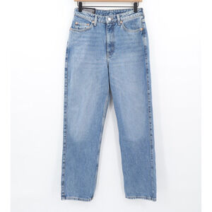 Rowe Weekday Ultra High Rise Straight Leg Jeans Dusty Light Blue Sz 28X30 NEW